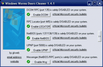 Windows Worms Doors Cleaner 1.4.1