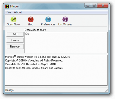 McAfee AVERT Stinger 10.1.0.868