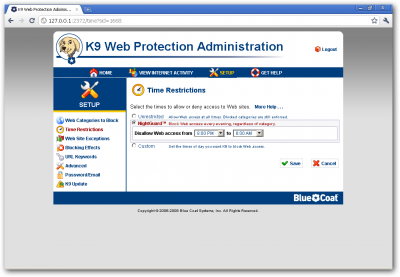 K9 Web Protection: бесплатный родительский контроль