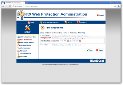 K9 Web Protection:   