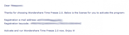 Free Keycode for Wondershare Time Freeze 2.0